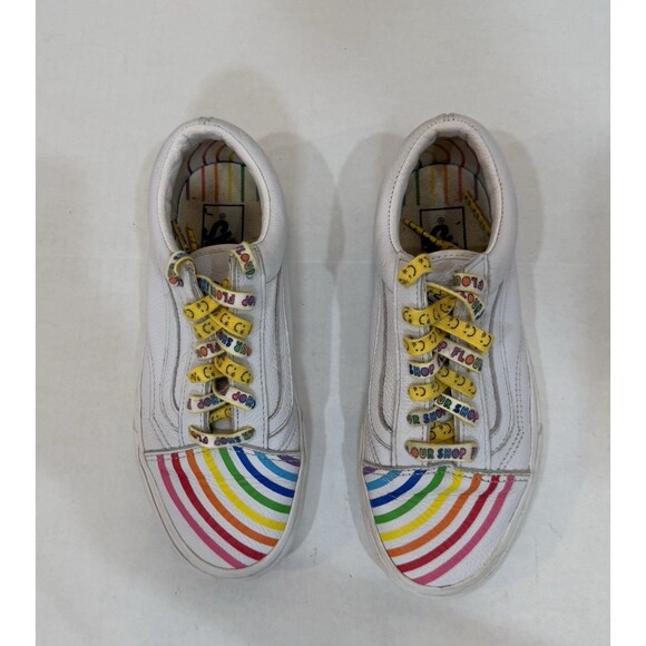 Vans X Flour Shop Old Skool Leather Rainbow Sneakers Shoes Mens 5.0 Womens 6.5 - Picture 16 of 16